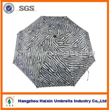 Three Fold Solid Automatic Folding Umbrella Unique Zebra For Lady